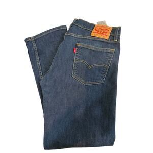 Levis 513 Slim Straight Jeans Mens 34X30 Dark Wash Made In‎ Mexico Stretch Denim